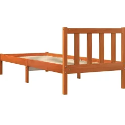vidaXL - Bed frame zonder matras - Wasbruin - Massief grenenhout - 90x200 cm