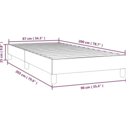 vidaXL - Bed frame zonder matras - Lichtgrijs - Stof - 90x200 cm