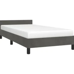 vidaXL - Bed frame zonder matras - Donkergrijs - Fluweel - 90x200 cm