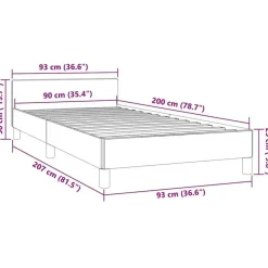 vidaXL - Bed frame zonder matras - Donkergrijs - Fluweel - 90x200 cm