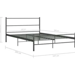 vidaXL - Bed frame zonder matras - Grijs - Metaal - 140x200 cm