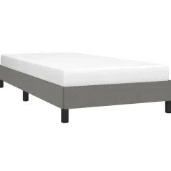 vidaXL - Bed frame zonder matras - Grijs en zwart - Stof - 80x200 cm
