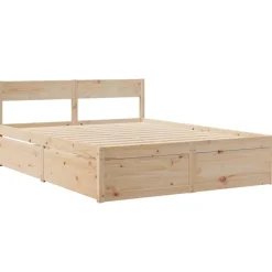 vidaXL - Bed incl. hoofdbord en lades - Massief grenenhout - 140x200 cm