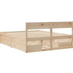 vidaXL - Bed incl. hoofdbord en lades - Massief grenenhout - 140x200 cm