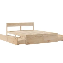 vidaXL - Bed incl. hoofdbord en lades - Massief grenenhout - 140x200 cm