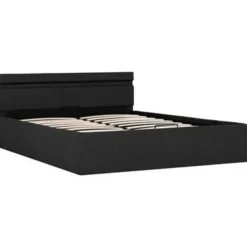 vidaXL - Bed met opbergruimte en LED - Donkergrijs - Stof - 140x200 cm