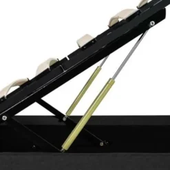 vidaXL - Bed met opbergruimte en LED - Donkergrijs - Stof - 140x200 cm