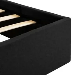 vidaXL - Bed met opbergruimte en LED - Donkergrijs - Stof - 140x200 cm