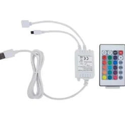 vidaXL - Bed met opbergruimte en LED - Donkergrijs - Stof - 140x200 cm