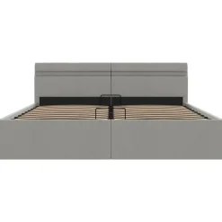 vidaXL - Bed met opbergruimte incl. LED - Lichtgrijs - stof - 180x200 cm