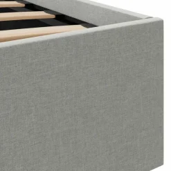 vidaXL - Bed met opbergruimte incl. LED - Lichtgrijs - stof - 180x200 cm