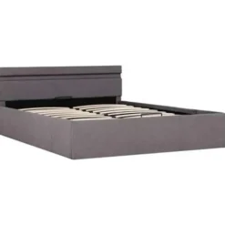 vidaXL - Bed met opbergruimte en LED - Hydraulische - Taupe - Stof - 120x200 cm