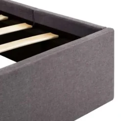 vidaXL - Bed met opbergruimte en LED - Hydraulische - Taupe - Stof - 120x200 cm