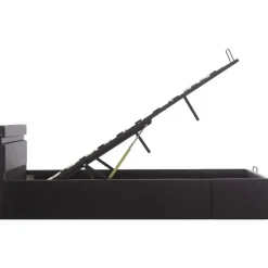 vidaXL - Bed met opbergruimte incl. LED - zwart - Kunstleer - 120x200 cm