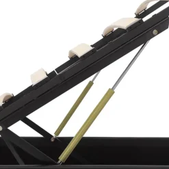 vidaXL - Bed met opbergruimte incl. LED - zwart - Kunstleer - 120x200 cm