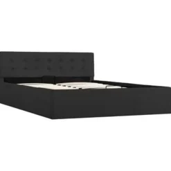 vidaXL - Bed met opbergruimte - Hydraulische - Donkergrijs - Stof - 140x200 cm