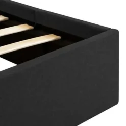 vidaXL - Bed met opbergruimte - Hydraulische - Donkergrijs - Stof - 140x200 cm