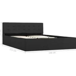 vidaXL - Bed met opbergruimte - Hydraulische - Donkergrijs - Stof - 140x200 cm