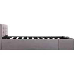 vidaXL - Bed met opbergruimte - Hydraulische stang - Taupe - Stof - 160x200 cm