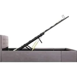 vidaXL - Bed met opbergruimte - Hydraulische stang - Taupe - Stof - 160x200 cm