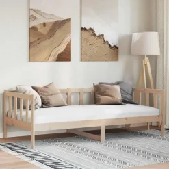 vidaXL - Bedbank - Naturel - Grenenhout - 90x200 cm