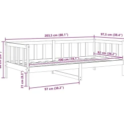 vidaXL - Bedbank - Naturel - Grenenhout - 90x200 cm