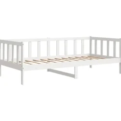 vidaXL - Bedbank - Wit - Massief grenenhout - 90x200 cm