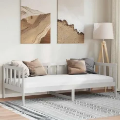 vidaXL - Bedbank - Wit - Massief grenenhout - 90x200 cm