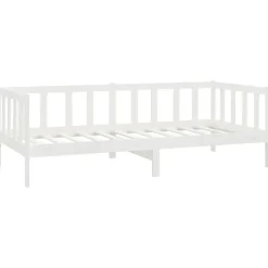 vidaXL - Bedbank - Wit - Massief grenenhout - 90x200 cm