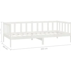 vidaXL - Bedbank - Wit - Massief grenenhout - 90x200 cm