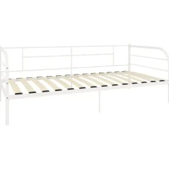 vidaXL - Bedbank - Wit - Metaal - 90x200 cm