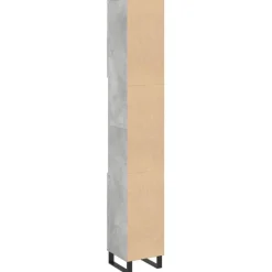 vidaXL - Betongrijs Kolomkast met 2 deuren 2 vakken - Hout - 30x30x190 cm