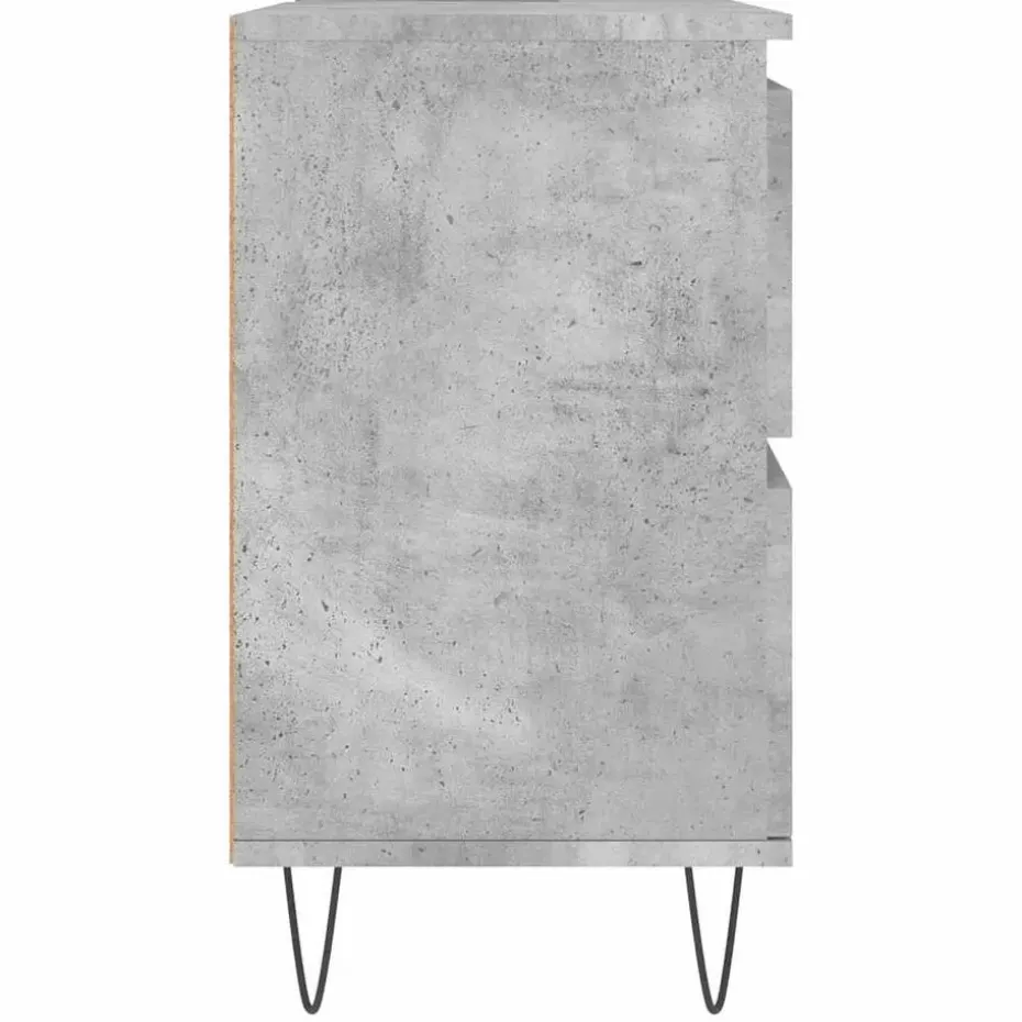 vidaXL - Betongrijs Wastafelonderkast - 1 deur 4 lades - Hout - 80x33x60 cm