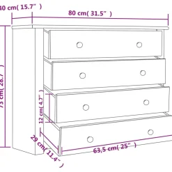 vidaXL - Bijzetkast - Bruin - Grenenhout