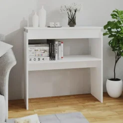 vidaXL - Bijzettafel - Wit - Bewerkt hout