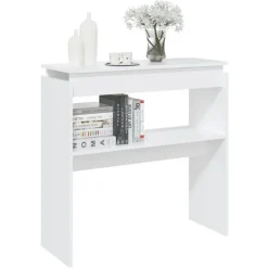 vidaXL - Bijzettafel - Wit - Bewerkt hout