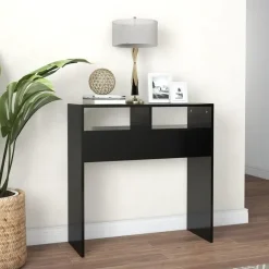 vidaXL - Bijzettafel - Zwart - Bewerkt hout