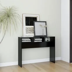 vidaXL - Bijzettafel - Zwart - Bewerkt hout