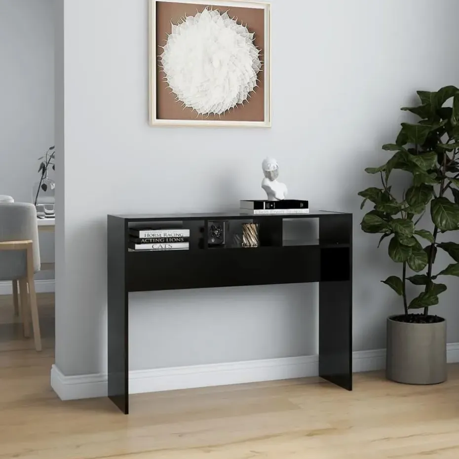 vidaXL - Bijzettafel - Zwart - Bewerkt hout