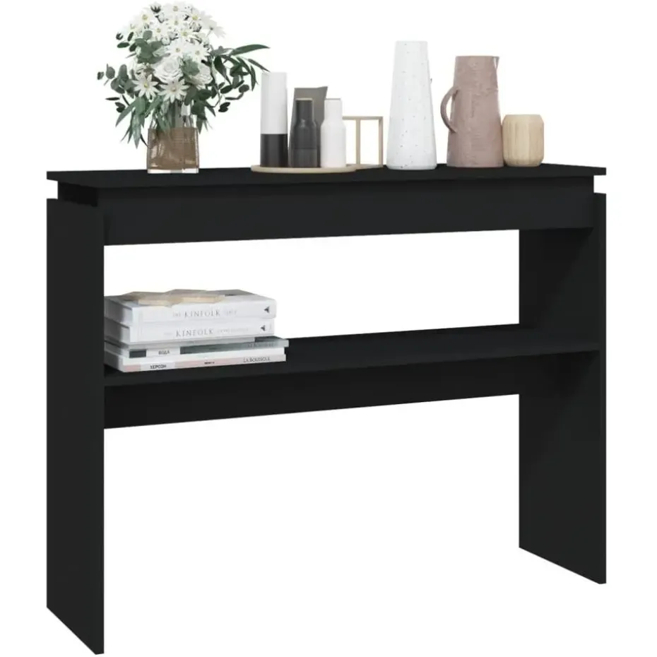 vidaXL - Bijzettafel - Zwart - Bewerkt hout