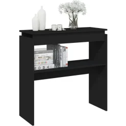 vidaXL - Bijzettafel - Zwart - Bewerkt hout