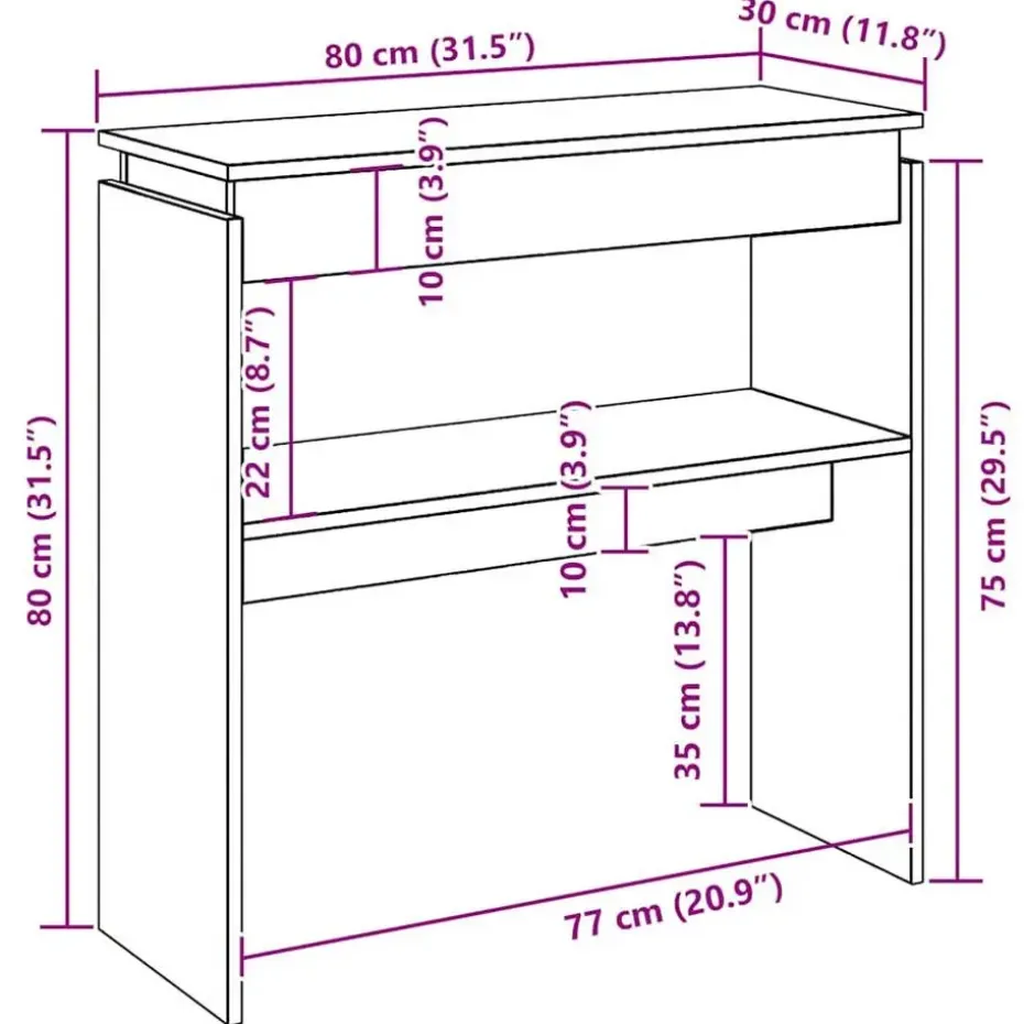 vidaXL - Bijzettafel - Zwart - Bewerkt hout