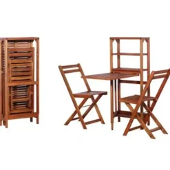 vidaXL - Bistro Set - Bruin - Hout