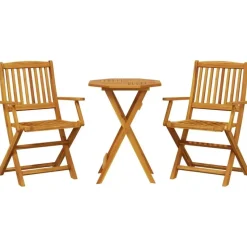 vidaXL - Bistroset - Bruin - Acaciahout - 60 cm - 3 stuks