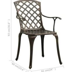 vidaXL - Bistroset - Bruin - Aluminium