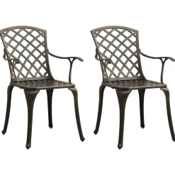 vidaXL - Bistroset - Bruin - Aluminium