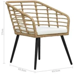 vidaXL - Bistroset - Bruin - Poly rattan