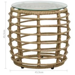 vidaXL - Bistroset - Bruin - Poly rattan