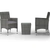 vidaXL - Bistroset - Grijs - Poly rattan en gehard glas - 3 stuks