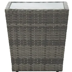 vidaXL - Bistroset - Grijs - Poly rattan en gehard glas - 3 stuks